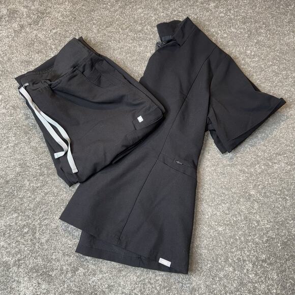FIGS Pants - FIGS Womens Scrub Set Black XXL Inala Top & XL Tall Yola Pants Technical Comfort
